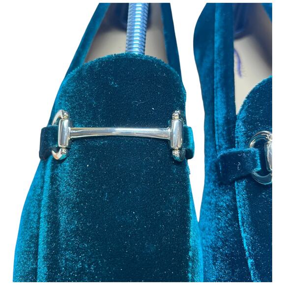 J. CREW Women's 11 Emerald Green Velvet Loafers Horse Bit Shoe Preppy Equestrian - Picture 10 of 14